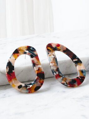 Ladies Geo Print Unique Earrings